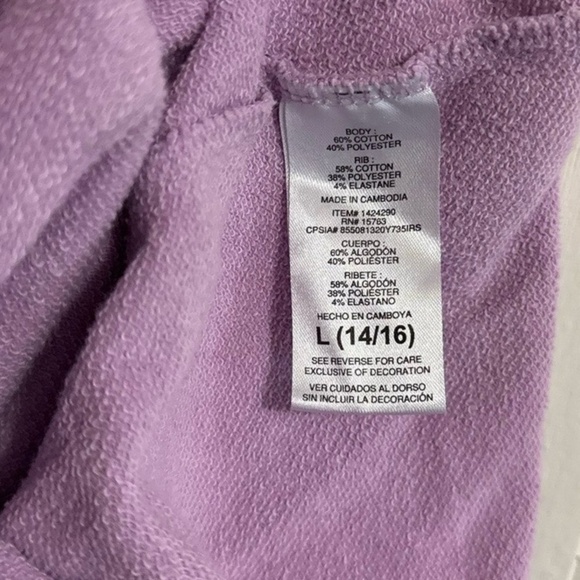 Champion Hoodie Youth Girls LG 14/16 Purple Pullover All Over Print Logo Casual - Picture 3 of 5